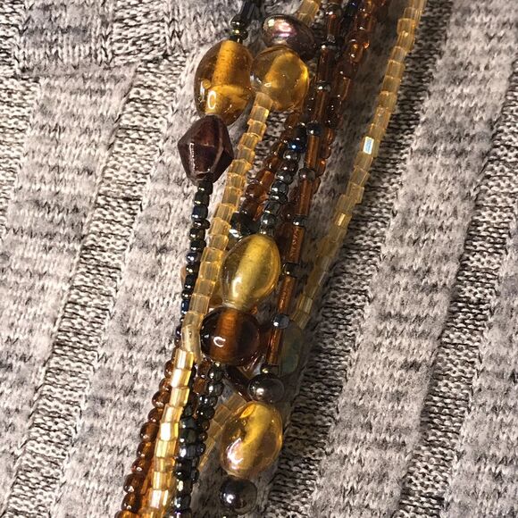 Multi Strand Beads Crystal Signed Tag NY EUC - Picture 4 of 5